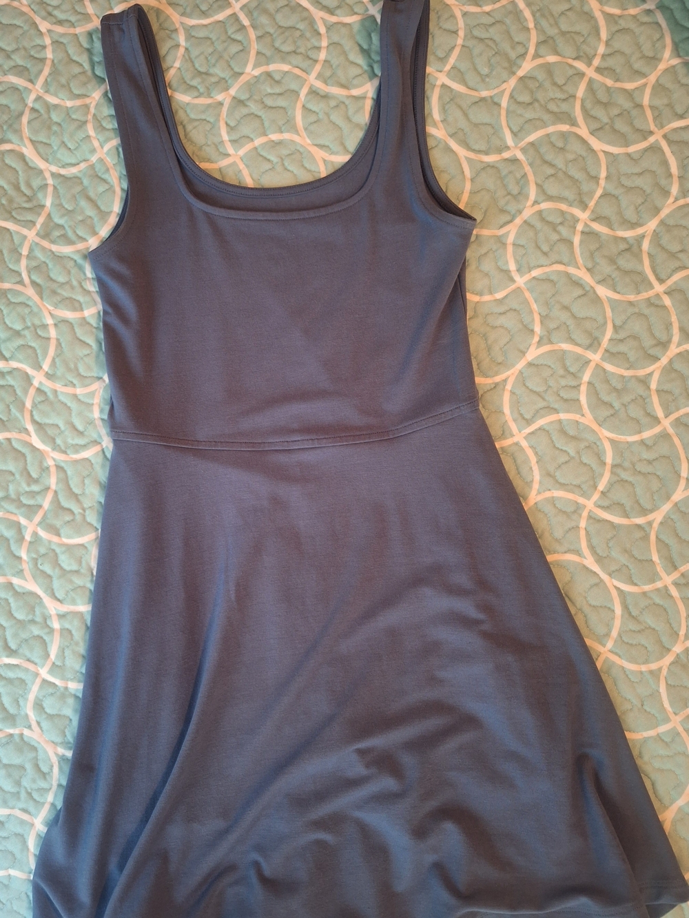 Classic Scoop Neck Tank Dress - Slate Blue